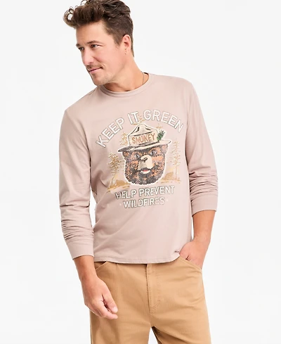 Sun + Stone Men's Long-Sleeve Camp Smokey Cotton T-Shirt, Macy's Exclusive
