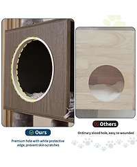 homfan Cat Tree, 66.9-Inch Cat Tower with Litter Box Enclosure, Features Hammock and Washable Cushions, Multi-Level Cat Furniture for Indoor Cats