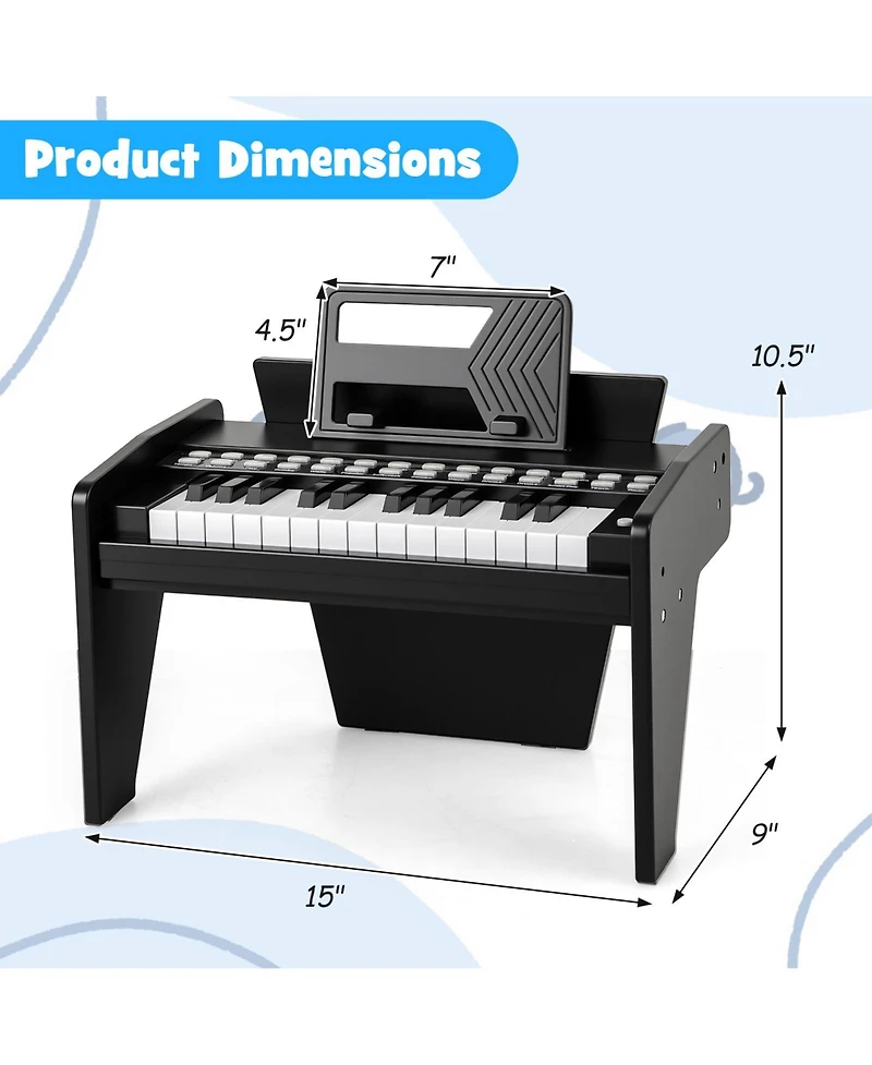 Slickblue 25-Key Kids Piano Keyboard with Adjustable Speed and Volume