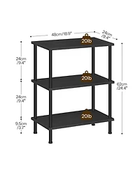 Slickblue Slim 3-Tier End Table with Twist-On Assembly and Multi-Level Storage