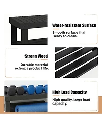homfan 3-Tier Natural Bamboo Shoe Bench, Heavy Duty 3-in-1 Entryway Storage Organizer for Home Hallway