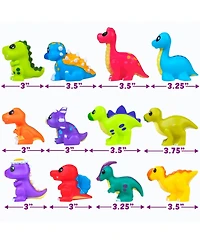 Gnuadz 12 Pack Dinosaur Mold Free Bath Toys Sealed No Hole Design Soft Squeezable Float Water Easy Grip Pool Set