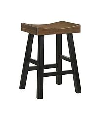HomeRoots 25" Solid Wood Backless Counter Height Bar Chair