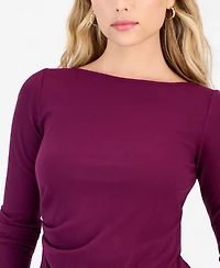 I.n.c. International Concepts Petite Rib-Knit Asymmetric Top, Macy's Exclusive