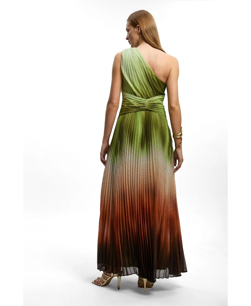 Karen Millen Women's Ombre One Shoulder Maxi Dress