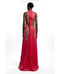 Karen Millen Women's Halter Neck Embellished Maxi Dress