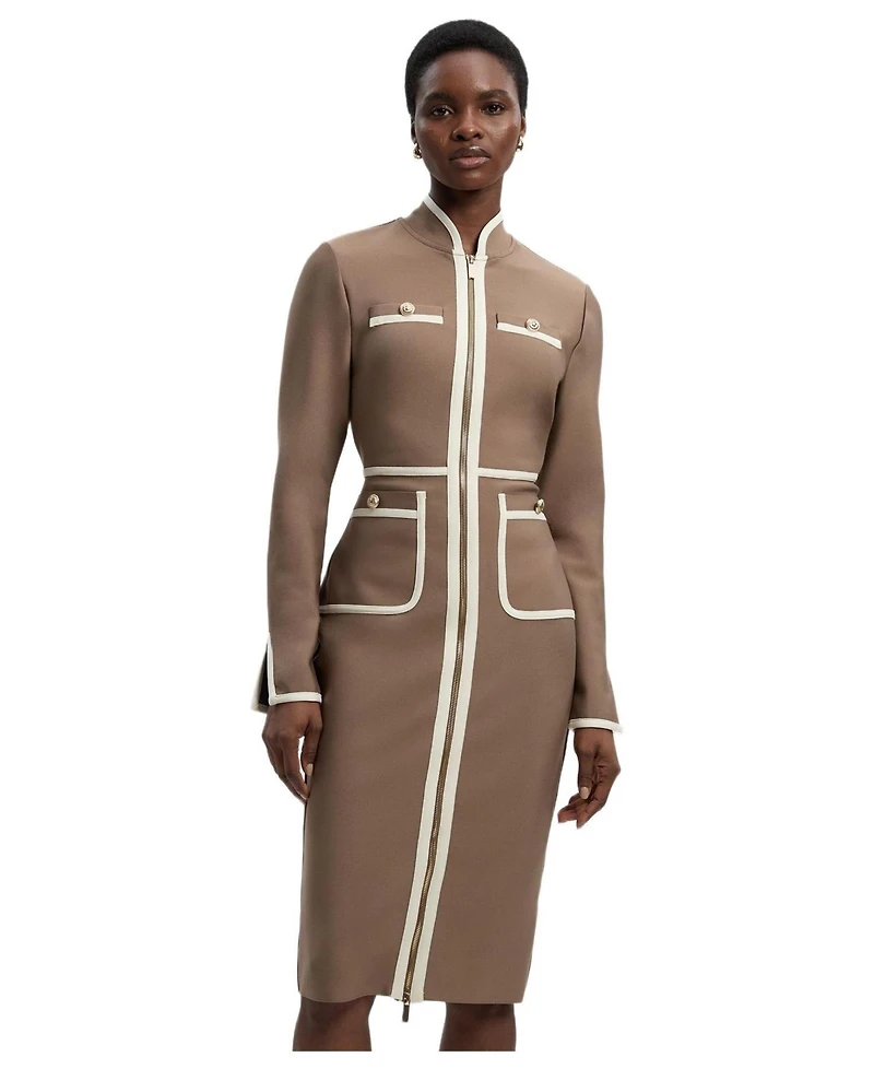 Karen Millen Women's Bandage Military Piping Midi Dress