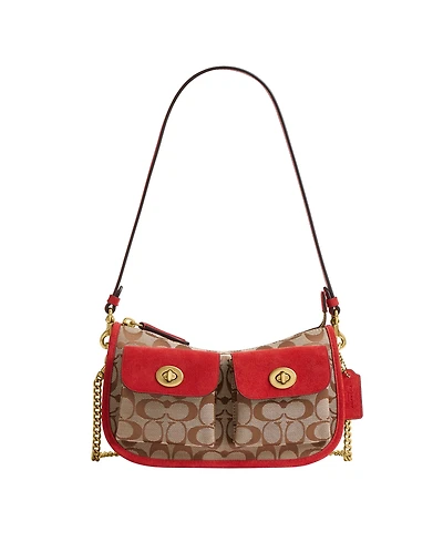 Coach Originals Waverly Signature Jacquard Small Shoulder Handbag
