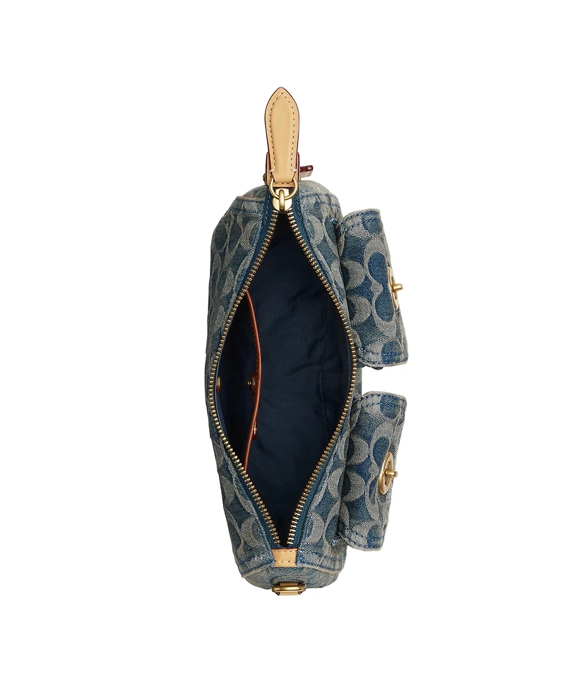 Coach Originals Waverly Signature Denim Twin Turn-Lock Small Shoulder Handbag