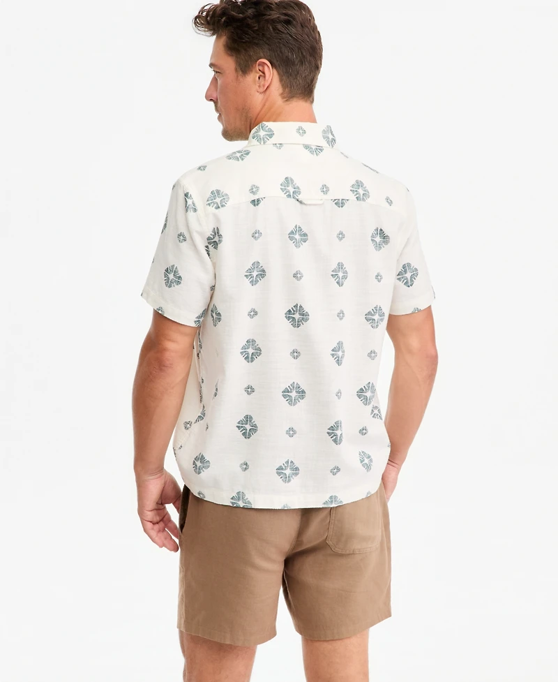 Sun + Stone Men's Short-Sleeve Geometric Cotton Button-Up Shirt, Macy's Exclusive