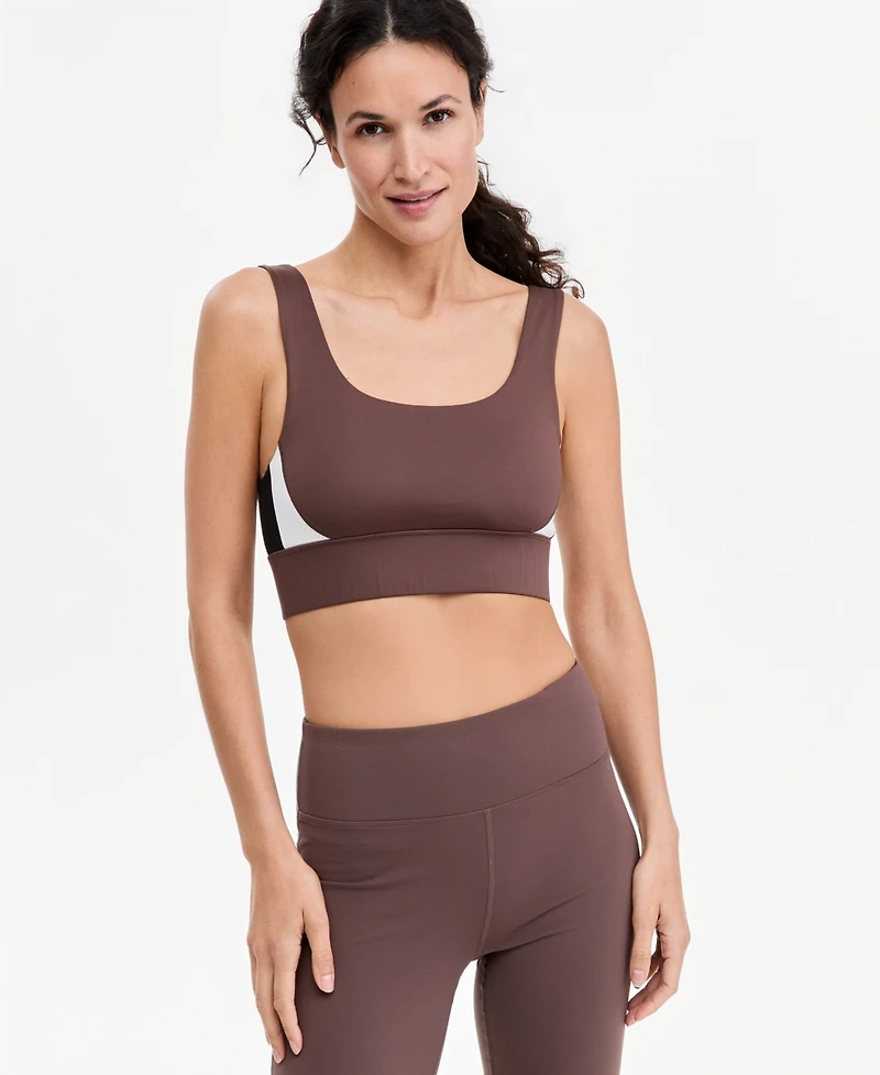Id Ideology Scoop-Neck Wireless Medium-Impact Sports Bra, Macy's Exclusive