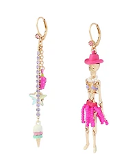 Betsey Johnson Faux-Stone Spooky Cowgirl Skeleton Earrings