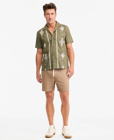 Sun + Stone Men's Chase Regular-Fit 6" Linen Blend Shorts, Exclusively at Macy's