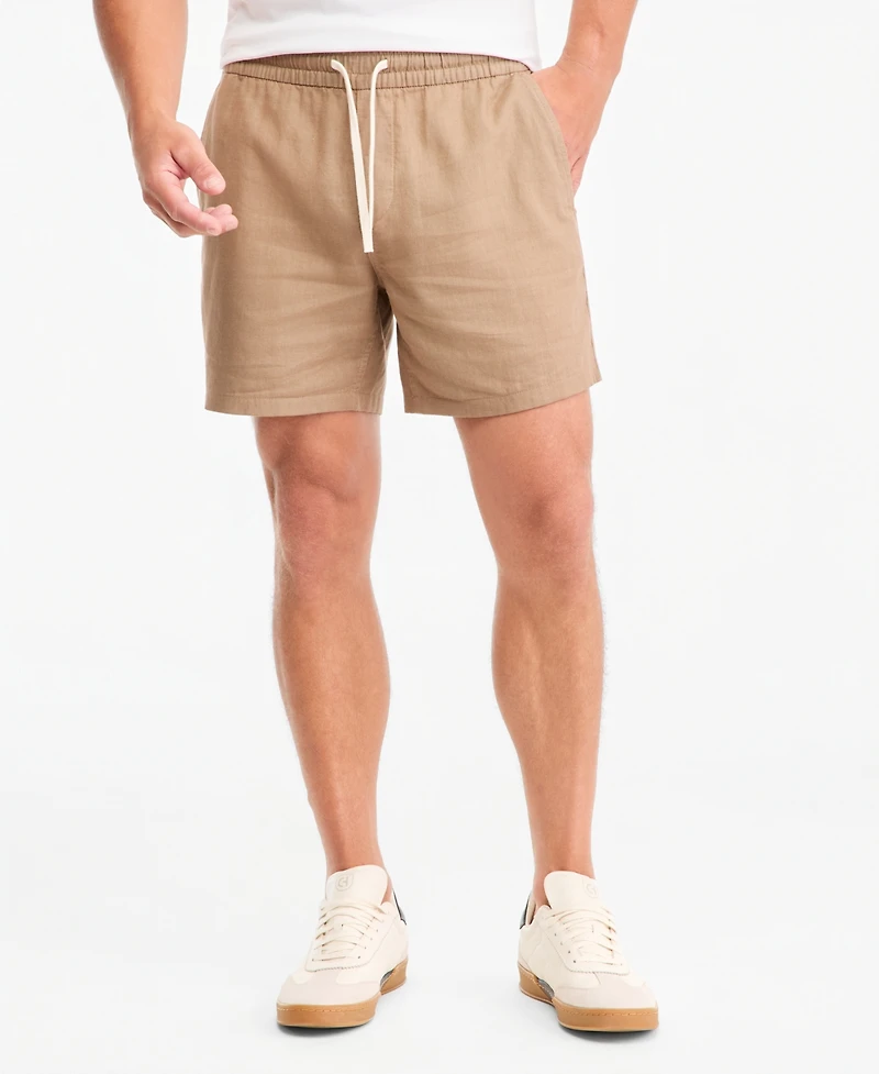 Sun + Stone Men's Chase Regular-Fit 6" Linen Blend Shorts, Exclusively at Macy's