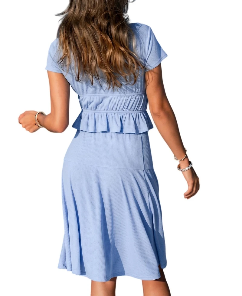 Cupshe Women's Just a Little Extra Blue 2-Piece Set