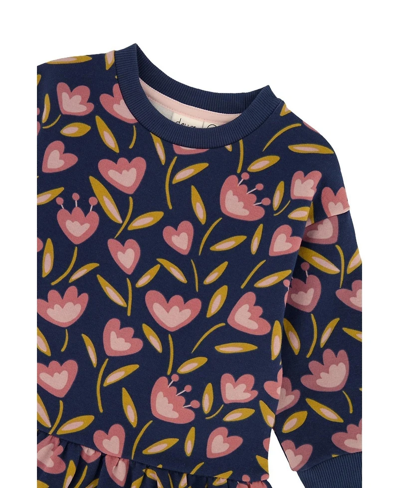 Deux par Little and Big Girls (6 - 8) French Terry Dress Tulip Print