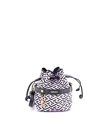 Pre-Owned Versace Mini La Greca Bucket Bag Printed Coated Canvas