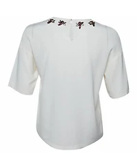 Pre-Owned Dolce & Gabbana Women's Pre-Owned Dolce and Gabbana Dragonfly Embellished Silk Crepe Blouse