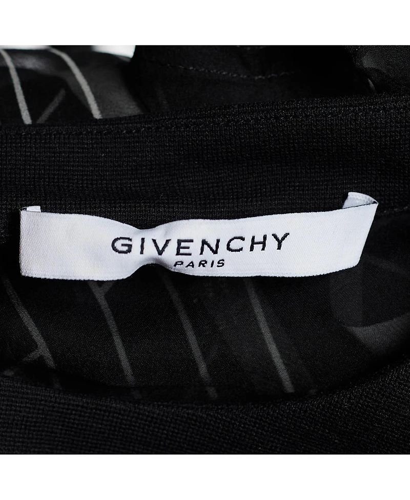 Pre-Owned Givenchy Women's Sheer Silk Geometric Print T-Shirt Blouse