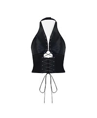 Pcfg Women's The Party Edit Crisscross Neck Lace Up Top