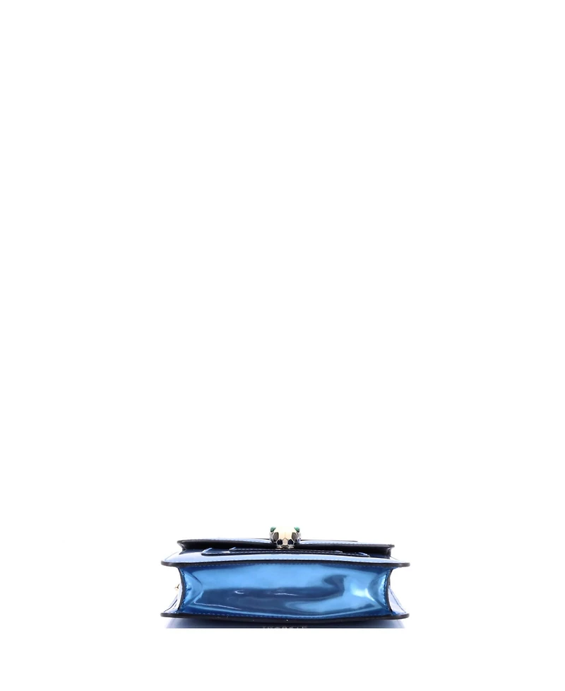 Pre-Owned Bvlgari Small Serpenti Forever Square Shoulder Bag Metallic Leather