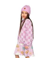 Deux par Deux Little and Big Girl (6 - 12) Faux Fur Jacquard Bomber Jacket