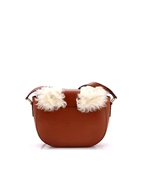 Pre-Owned Celine Medium Camarat Fringe Crossbody Bag Shearling with Leather