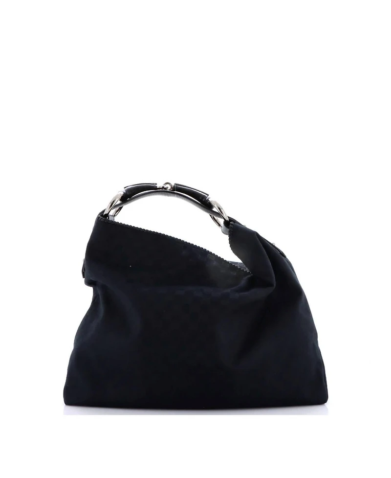 Pre-Owned Gucci Large Horsebit Hobo Gg Canvas
