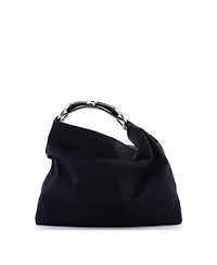 Pre-Owned Gucci Large Horsebit Hobo Gg Canvas