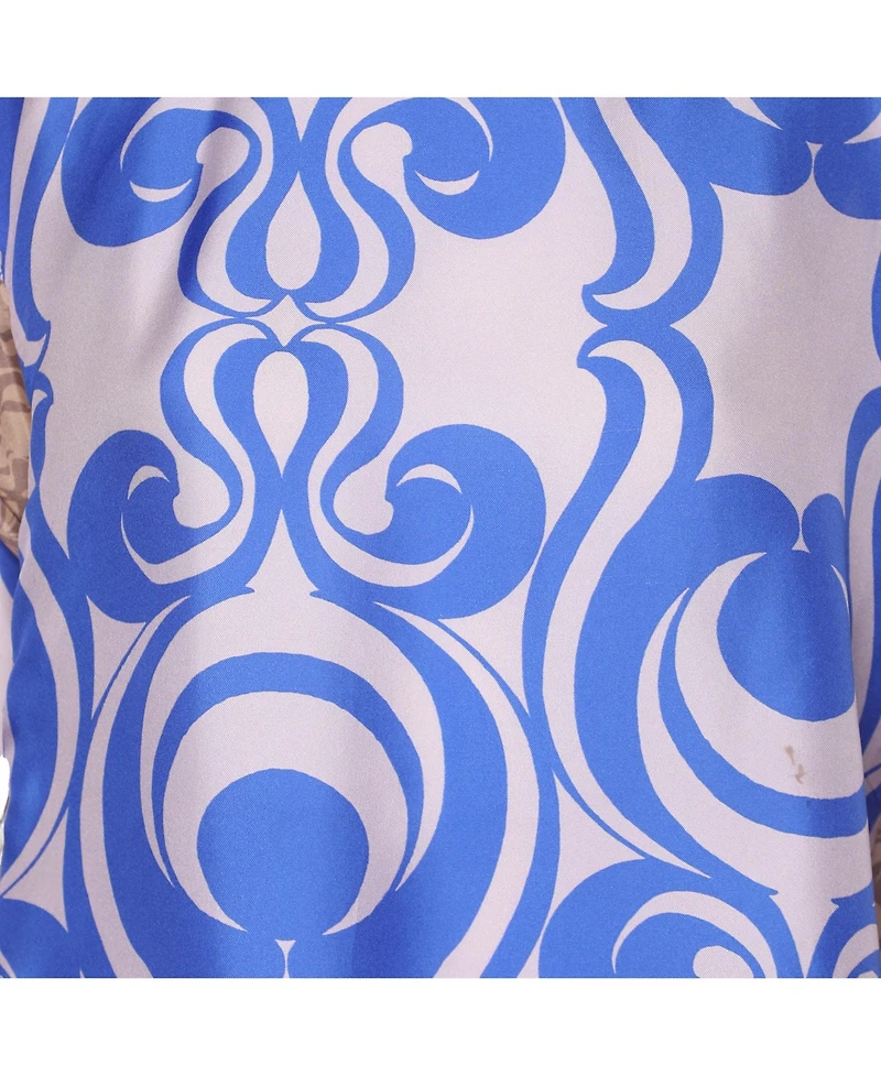 Pre-Owned Dries Van Noten Women's Abstract Print Silk Satin Blouse