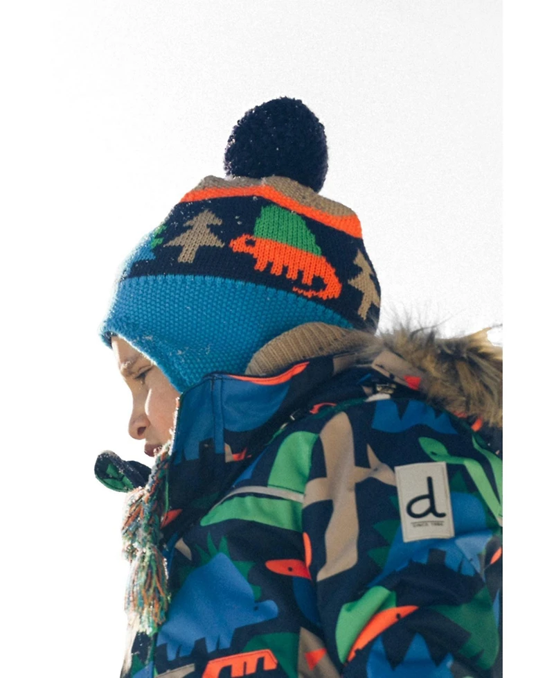 Deux par Little and Big Boy (5-14)Winter Peruvian Knit Hat with Pompom Jacquard
