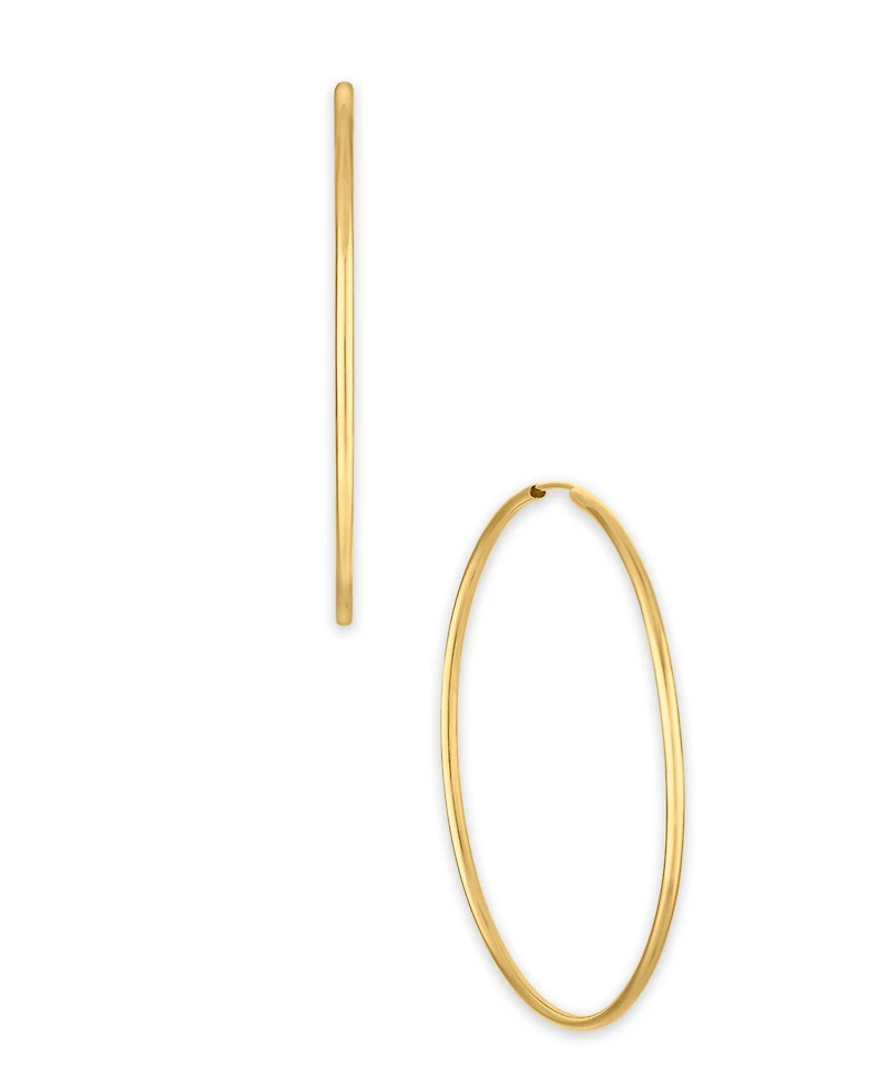 Macy's Polished Continuous Hoop Earrings in 10k Yellow Gold