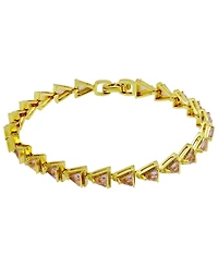 Macy's Triangle Light Pink Cubic Zirconia Ribbed Border Tennis Bracelet