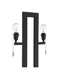 360 Lighting Neil Modern Table Lamp with Clear Riser 26" High with Usb Charging Port Rectangular Shade for Bedroom Living Room House Desk