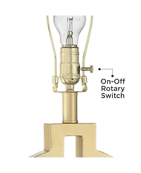 360 Lighting Lauren Modern Table Lamps Set of 2 with Clear Risers 28 1/2" Tall Usb Charging Port Rectangular Shade for Bedroom Living Room