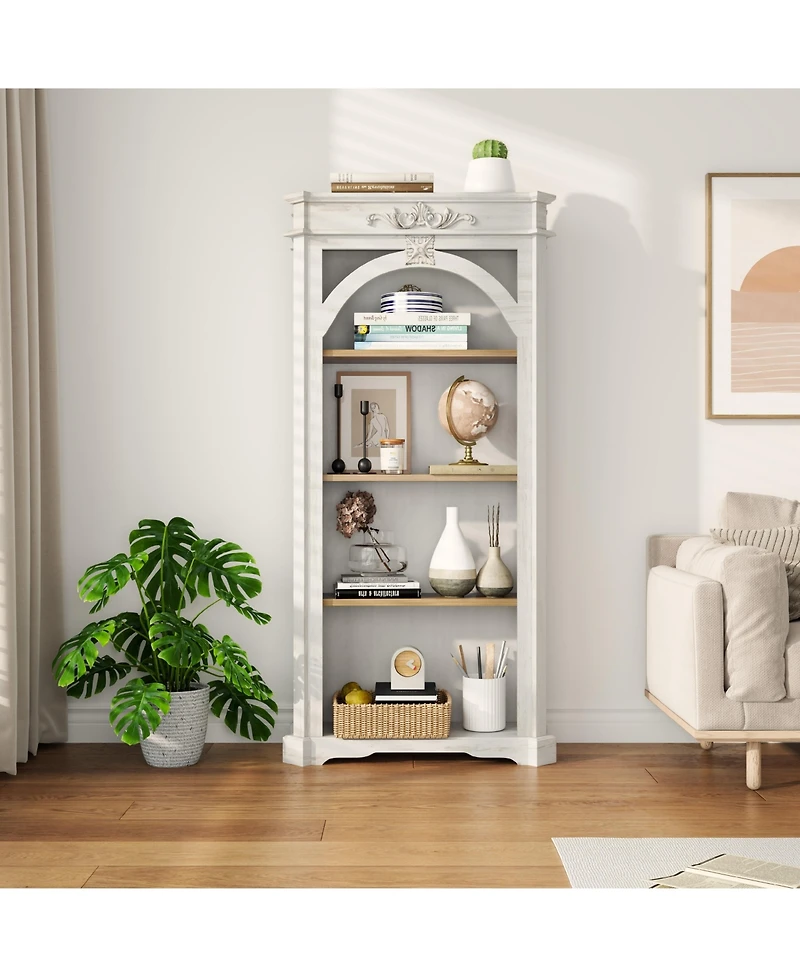 Flynama 65-Inch 4-Tier Tall Bookcase for Living Room Office