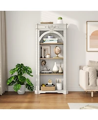 Flynama 65-Inch 4-Tier Tall Bookcase for Living Room Office