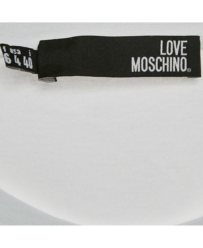 Pre-Owned Love Moschino Women's Glitter Logo Graphic T-Shirt