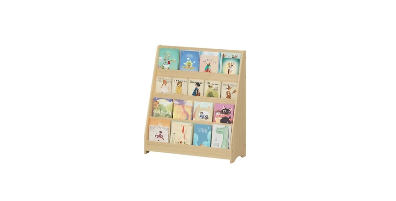 flynama 4-Tier Kids Bookshelf Display Shelf for Bedroom and Playroom