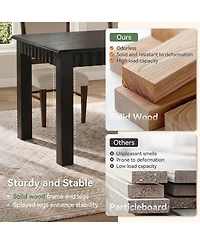 Tribesigns 63-Inch Solid Wood Dining Table for 6, Farmhouse Kitchen Table, Rectangular Dinner Room, Living Room