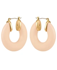 Guess Gold-Tone Serpentine Stone Hoop Earrings