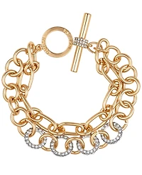 Guess Crystal Stone Gold-Tone Toggle Bracelet