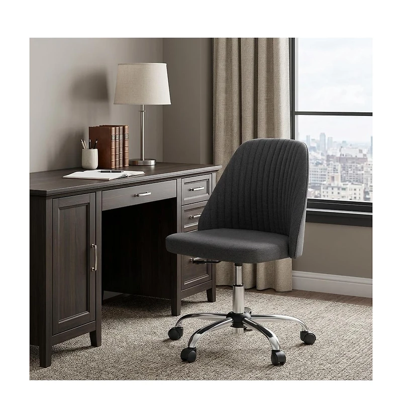 HomeRoots Adjustable Height Swivel Rolling Office Chair