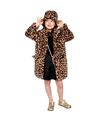 Deux par Deux Kids & Baby Toddler Girl 2-4 Faux Fur Bucket Hat Leopard Print