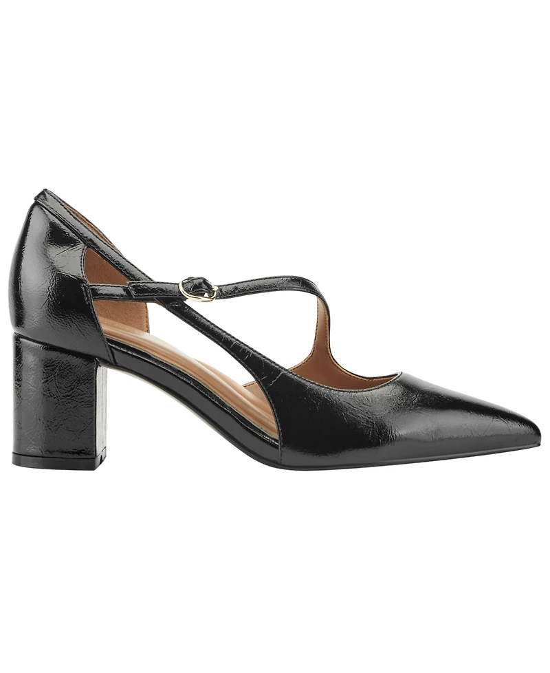 Easy Spirit Women's Nerina eFlex Leather d'Orsay Asymmetrical Pumps