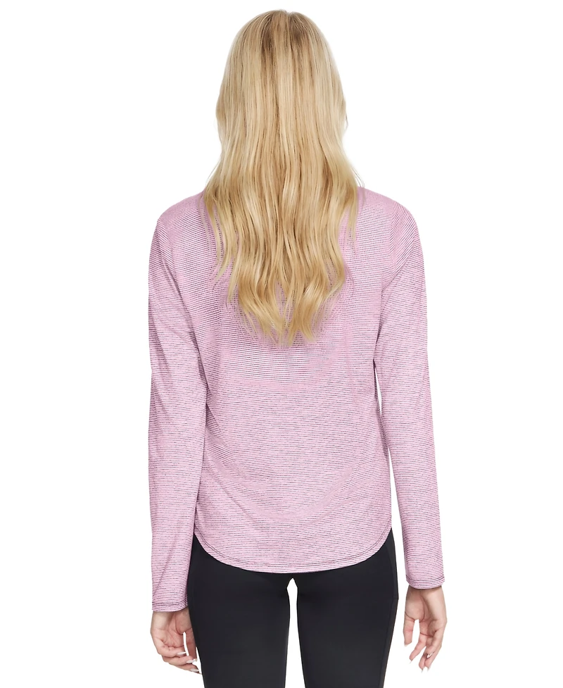 Skechers Women's Swift Stripe Long-Sleeve Crewneck T-Shirt