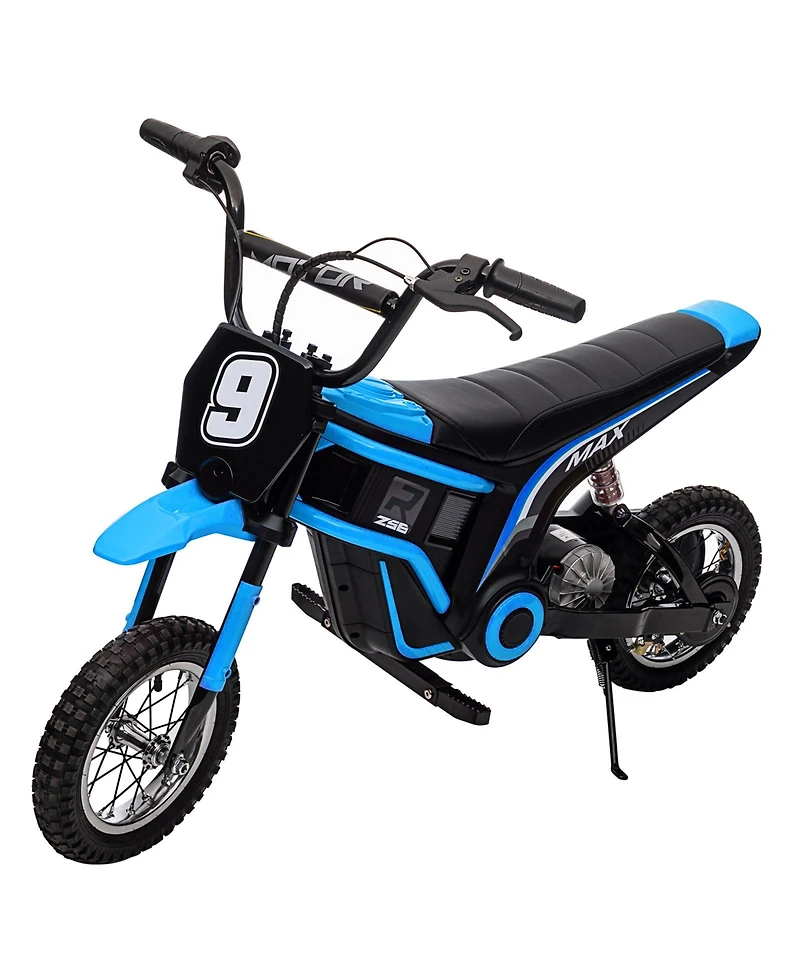 homfan 24V 350W Dirt Bike, 3 Speed Modes, Up to 14.3 Mph, Shock-Absorbing Suspension, Off-Road