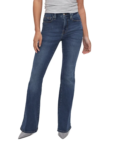 Good American Women's Mid-Rise Flare Jeans, Regular & Plus