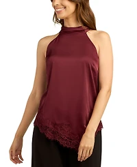 Bcx Juniors' Stretch Satin Halter Sleeveless Top