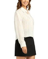 Bcx Juniors' Striped Collared Button-Up Shirt